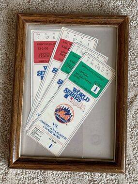 New York Mets Framed 1986 World Series Game 1 Tickets - Shea Stadium: Set of 4
